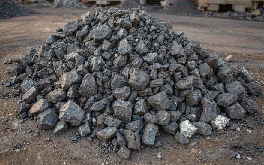 煤矸石实拍：块状煤矸石物料，用于回填、制砖与建材原料